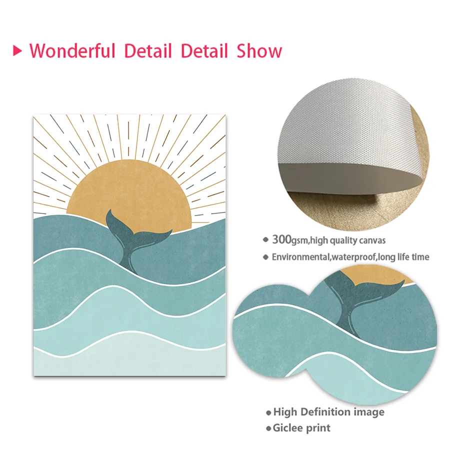 Fish Whale Seagull Sunrise Sun - Baby Girl Nursery Quotes recensione e prezzo