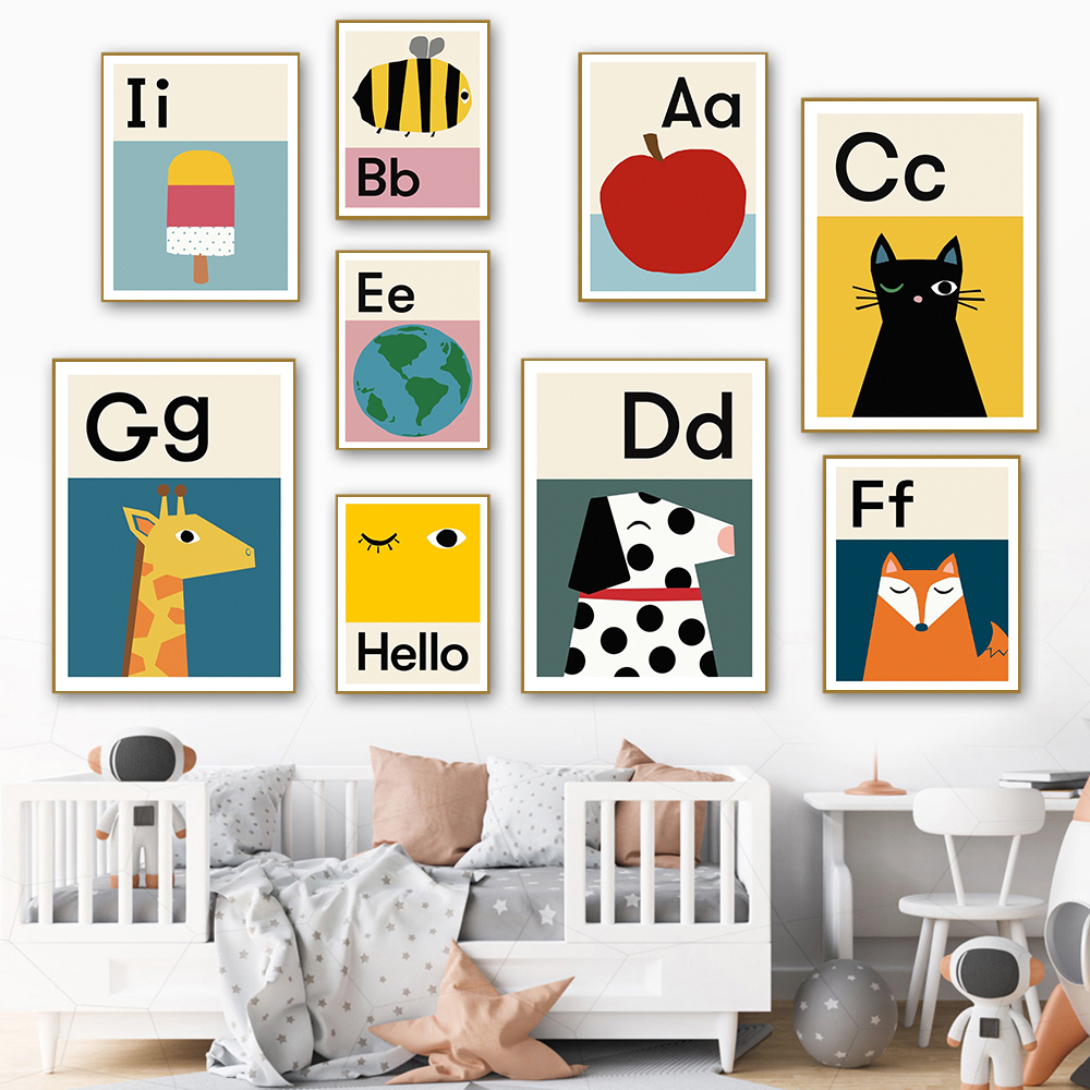 Cartoon ABCD Alphabet Poster E - Baby Nursery Images Free recensione e prezzo