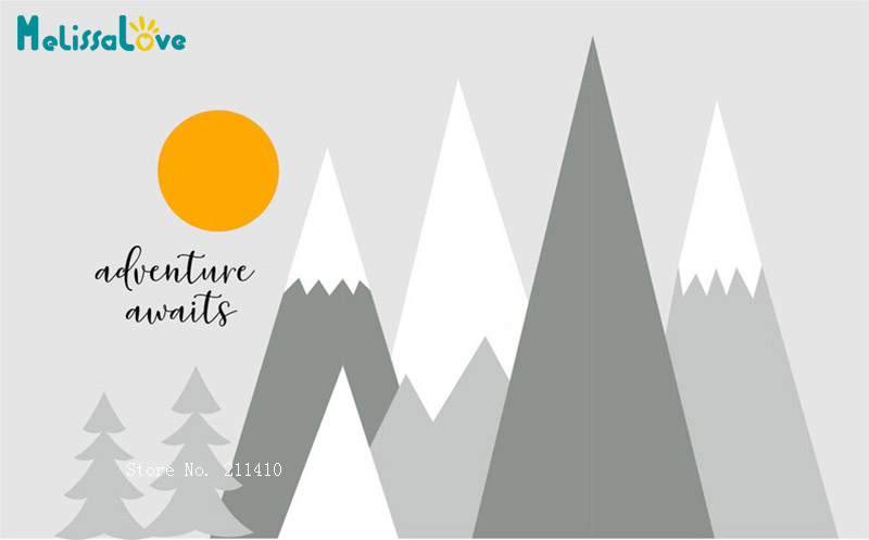 Mountains Trees Wall Decals Ba - Baby Girl Nursery Quotes recensione e prezzo