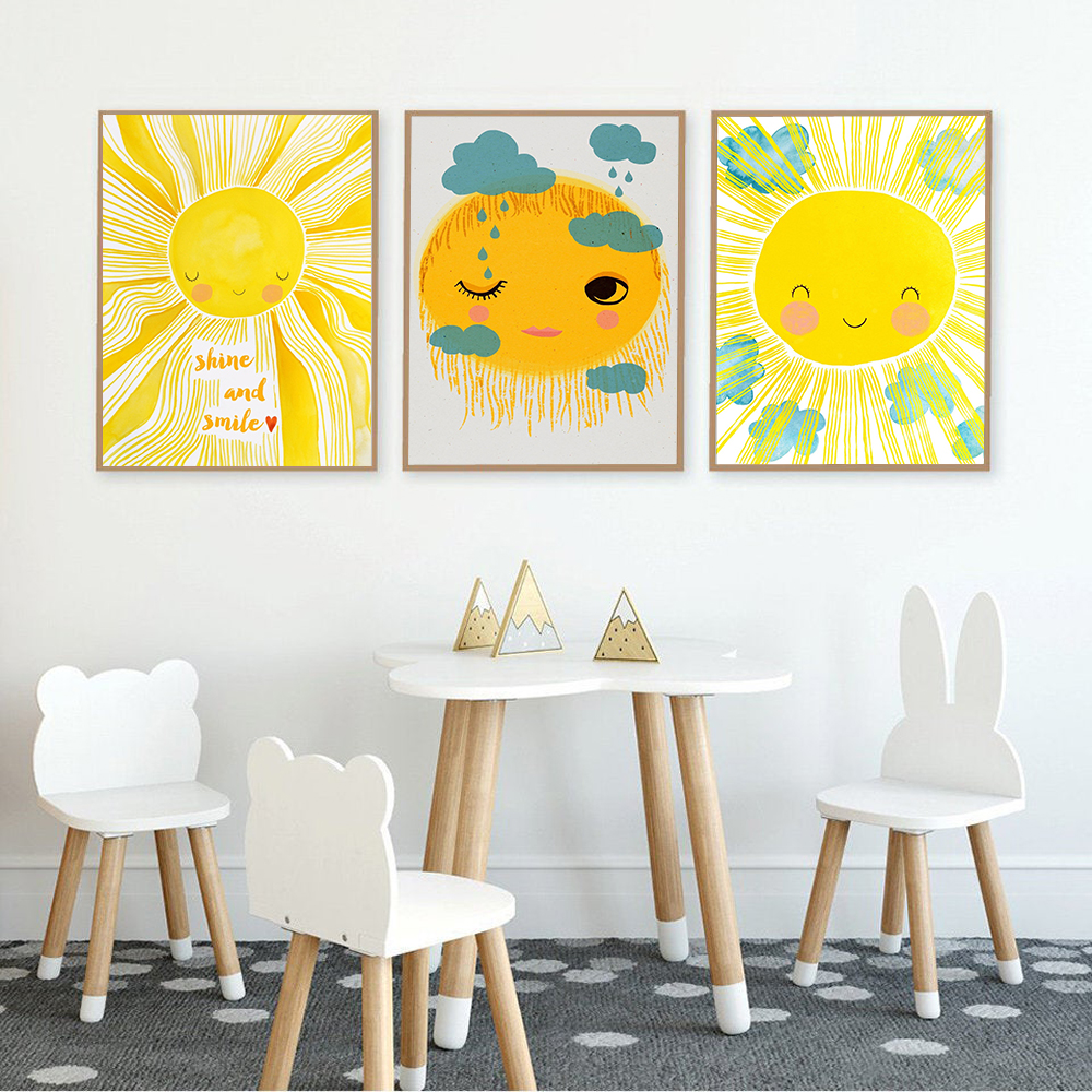 Cartoon Yellow Sun Cloud Nurse - Baby Nursery Yellow recensione e prezzo