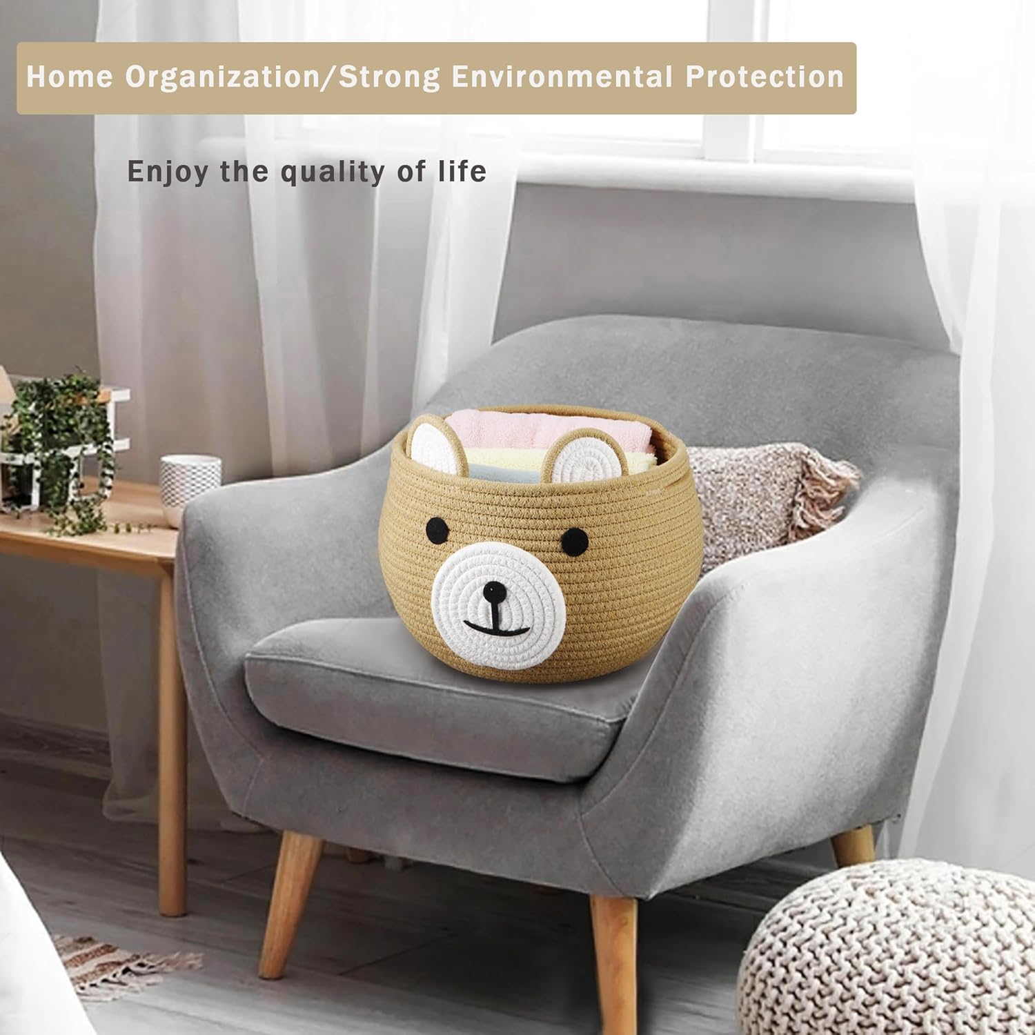 Cotton Rope Baby Basket, Cute  - Baby Nursery Images Free recensione e prezzo