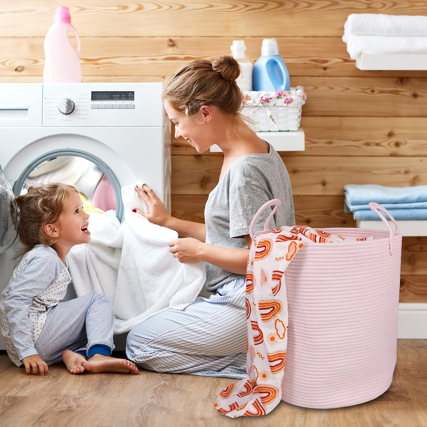Large Cotton Rope Laundry Bask - Baby Nursery Images Free recensione e prezzo