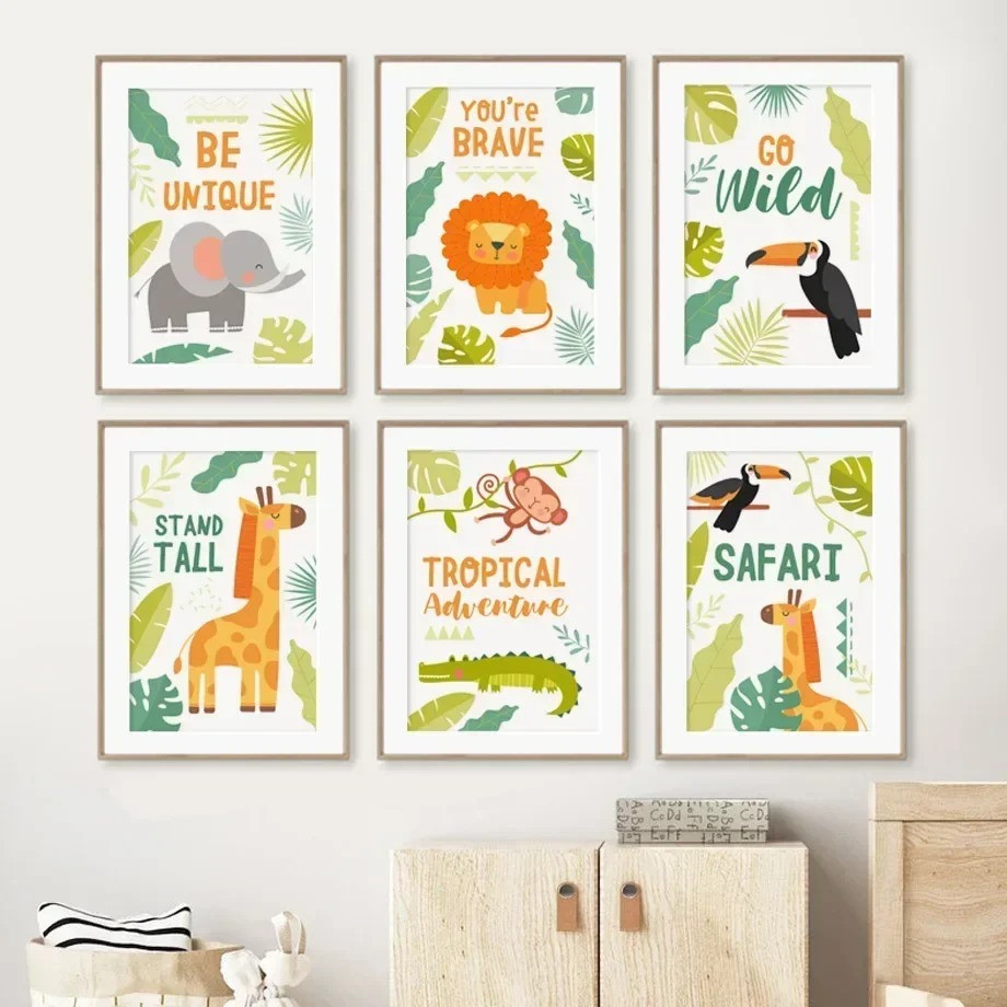Giraffe Elephant Lion Monkey C - Baby Nursery Picture Frames recensione e prezzo
