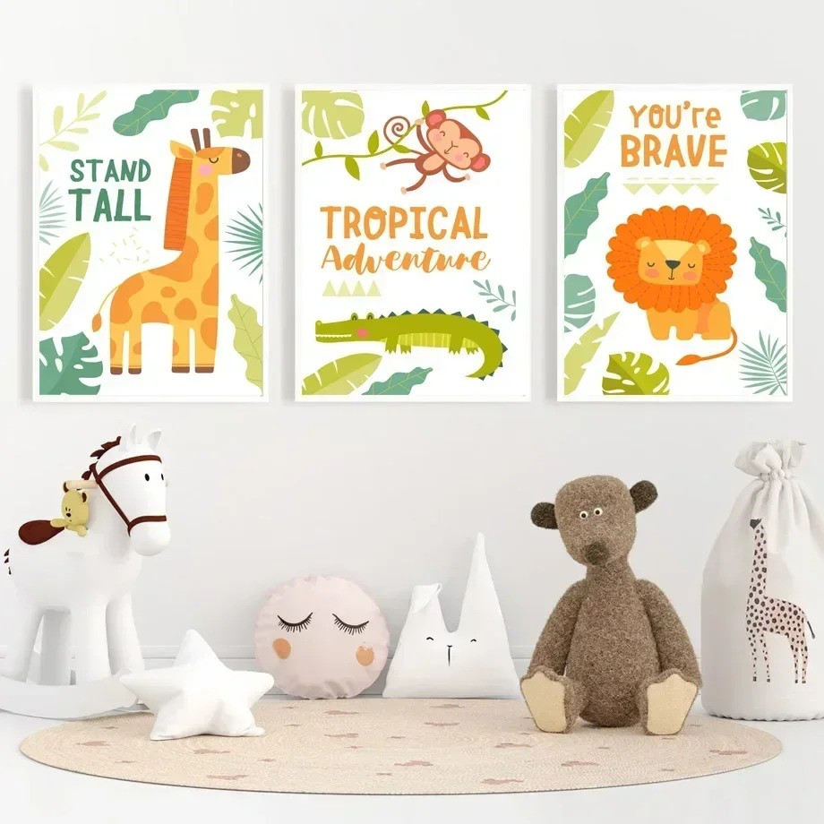 Giraffe Elephant Lion Monkey C - Baby Nursery Picture Frames recensione e prezzo