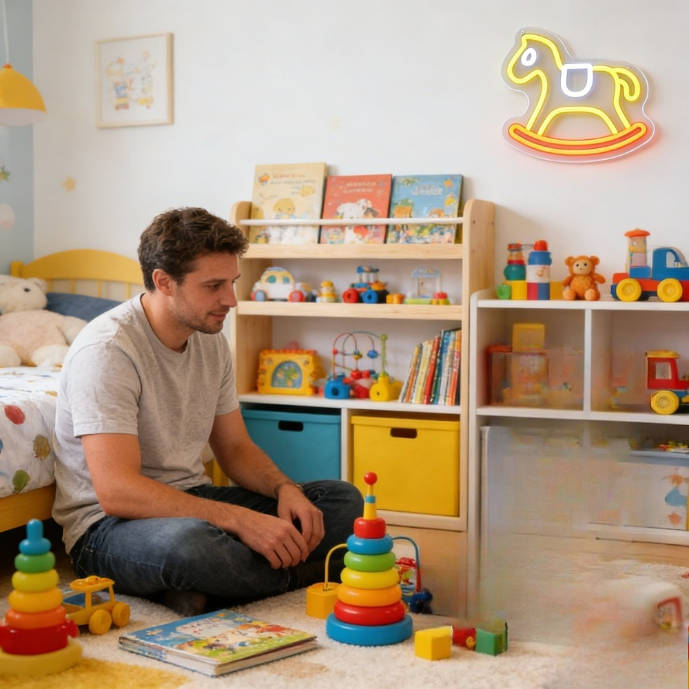 Neon Sign Rocking Horse LED Ni - Baby Nursery Yellow recensione e prezzo
