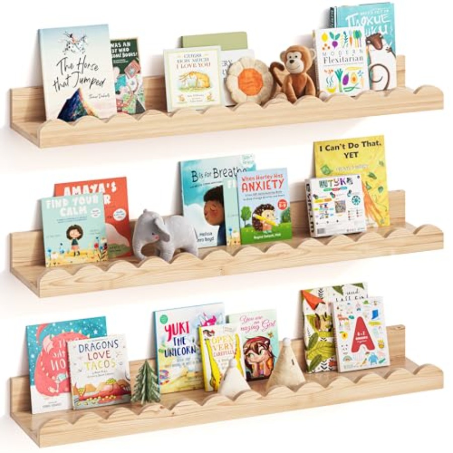 Nursery Book Shelves, Set of 3 - Baby Nursery Shelves recensione e prezzo