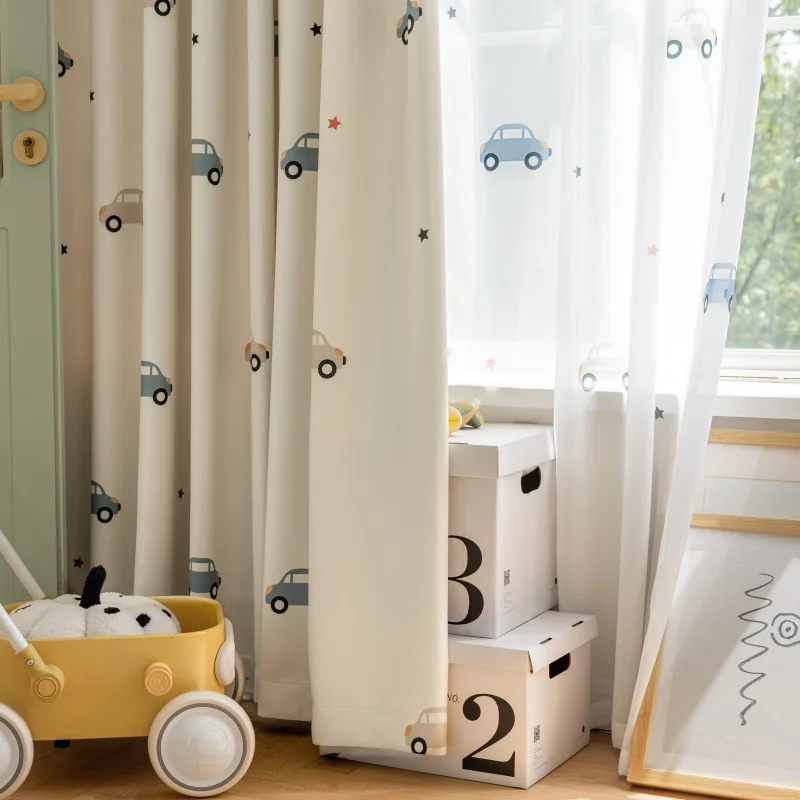 Cartoon Cute Print Car Pattern - Baby Nursery Curtains recensione e prezzo