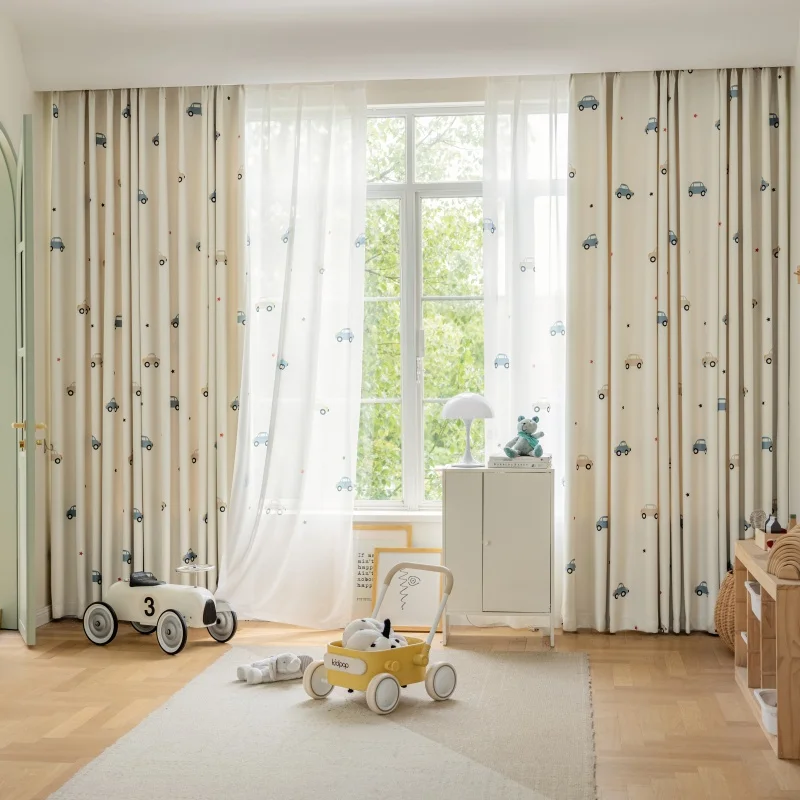 Cartoon Cute Print Car Pattern - Baby Nursery Curtains recensione e prezzo