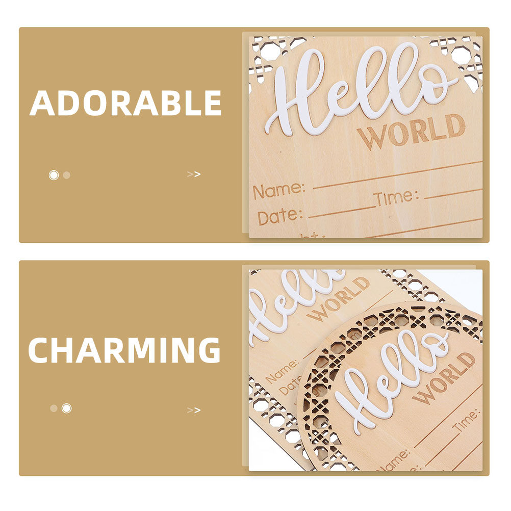 4Pcs Natural Wood Baby Announc - Baby Nursery Sign recensione e prezzo