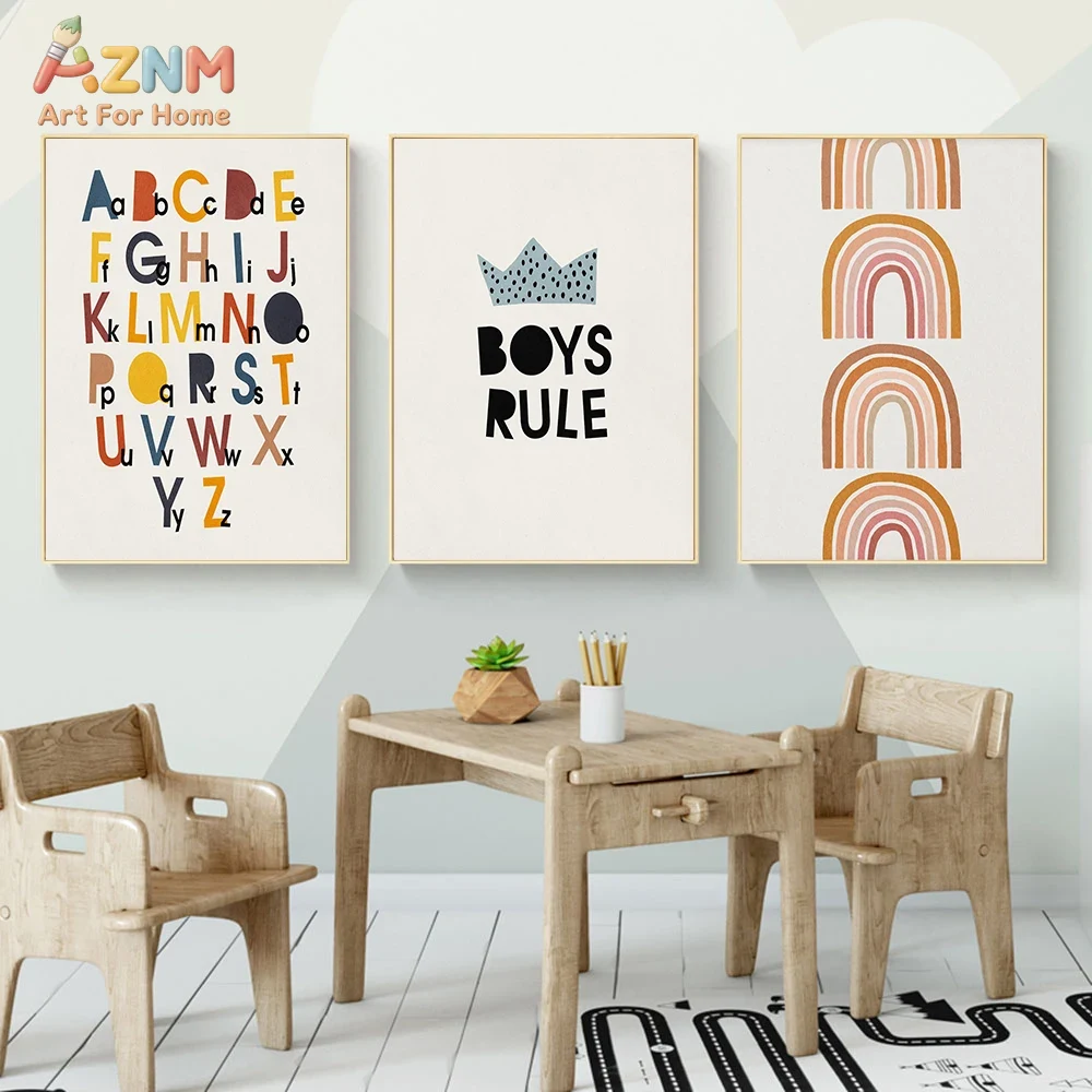 Rainbow Alphabet Poster Educat - Baby Nursery Pictures recensione e prezzo