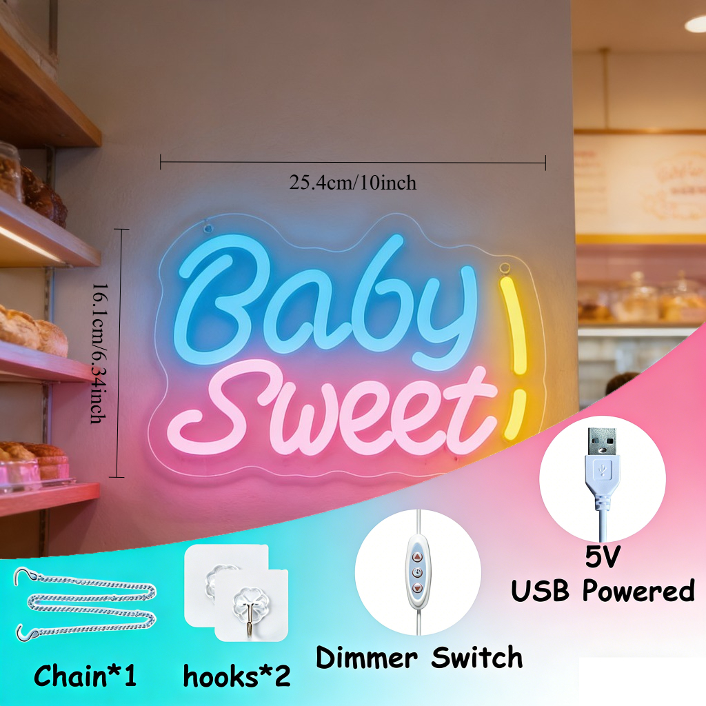 LED Neon Sign Sweet Baby Blue  - Baby Nursery Yellow recensione e prezzo