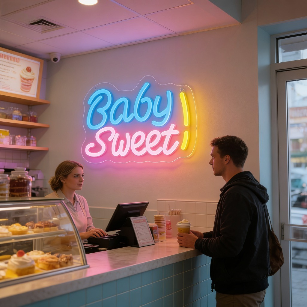 LED Neon Sign Sweet Baby Blue  - Baby Nursery Yellow recensione e prezzo