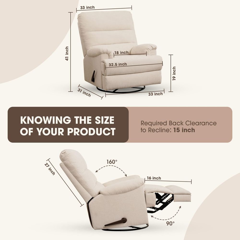 Glider Rocker Recliner,Beige S - Rocking Chair Nursery recensione e prezzo