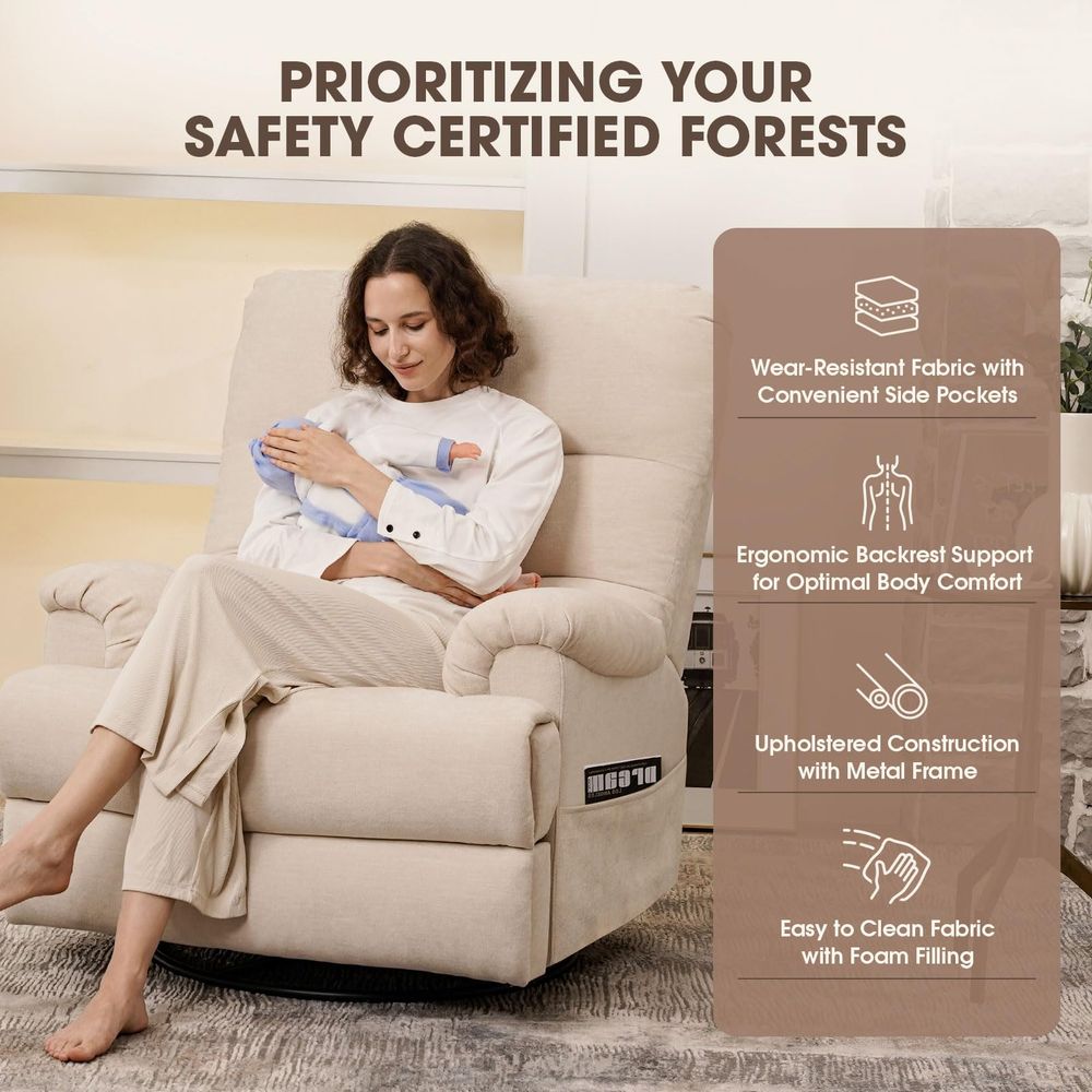 Glider Rocker Recliner,Beige S - Rocking Chair Nursery recensione e prezzo