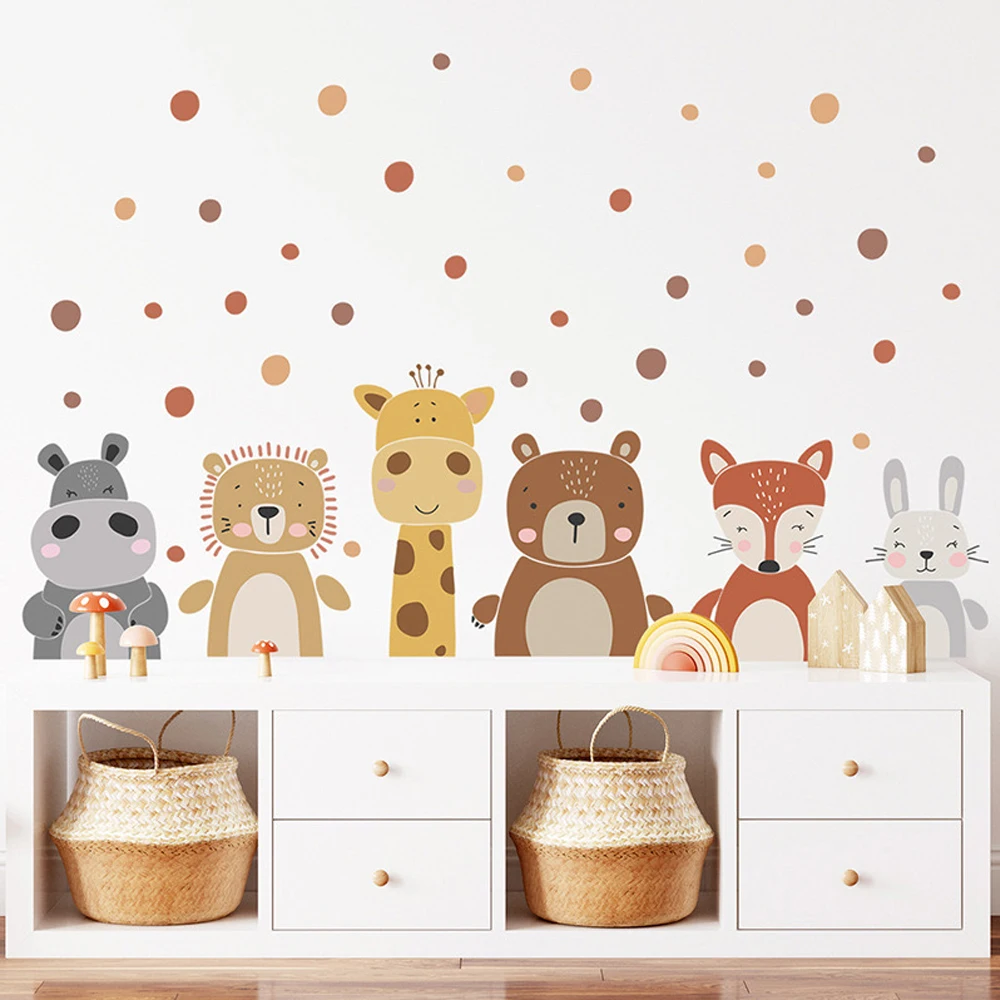Boho Cute Giraffe Bear Animals - Baby Nursery Peel And Stick Wallpaper recensione e prezzo