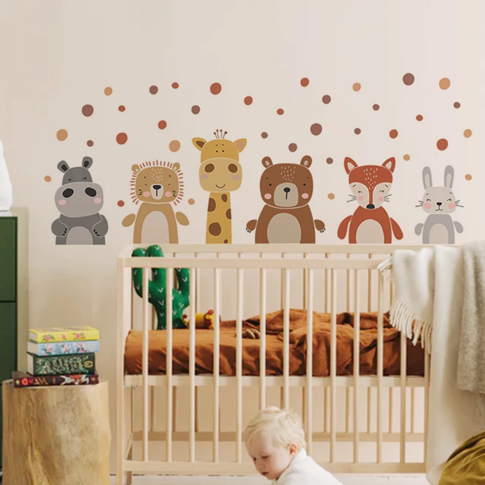 Boho Cute Giraffe Bear Animals - Baby Nursery Peel And Stick Wallpaper recensione e prezzo