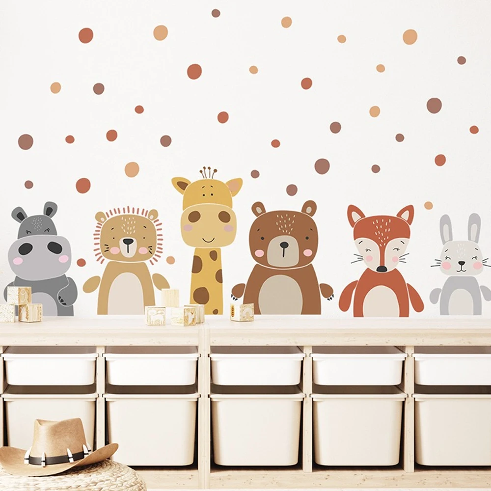 Boho Cute Giraffe Bear Animals - Baby Nursery Peel And Stick Wallpaper recensione e prezzo