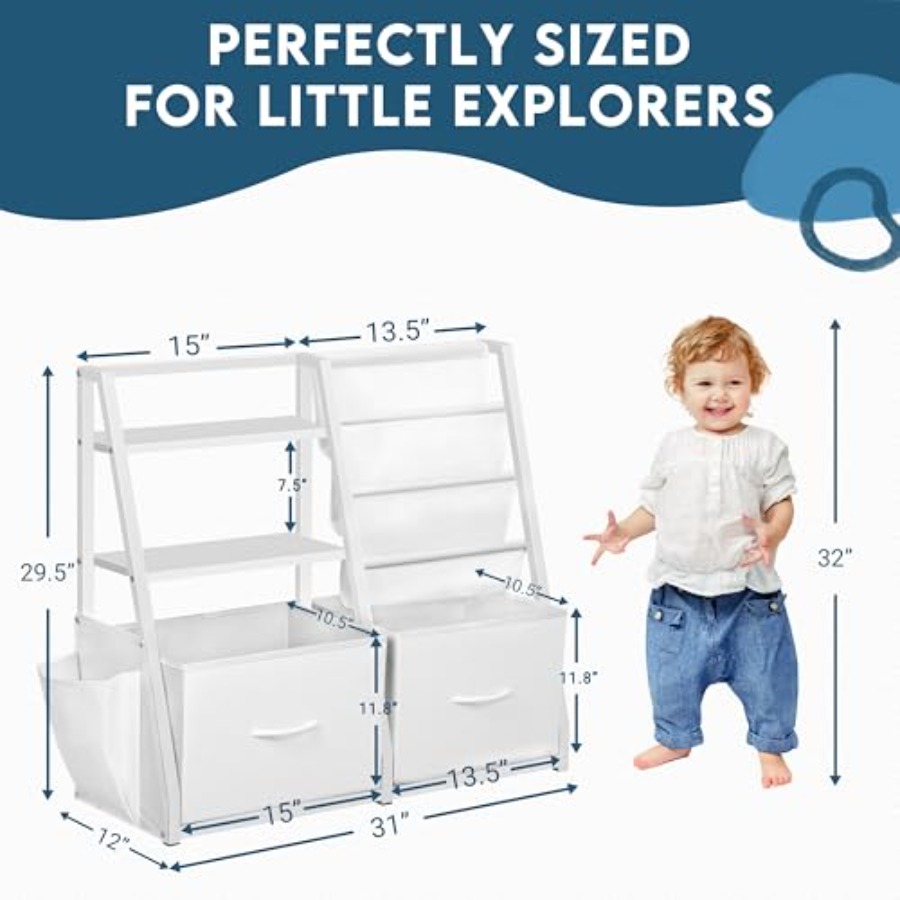 Bookshelf and Toy Storage Book - Baby Nursery Shelves recensione e prezzo