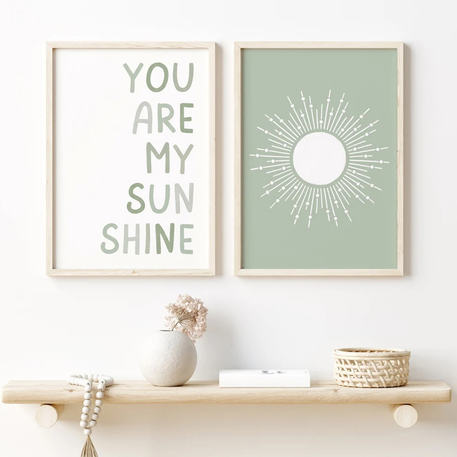 Wall Art Canvas Painting Nordi - Baby Nursery Green recensione e prezzo