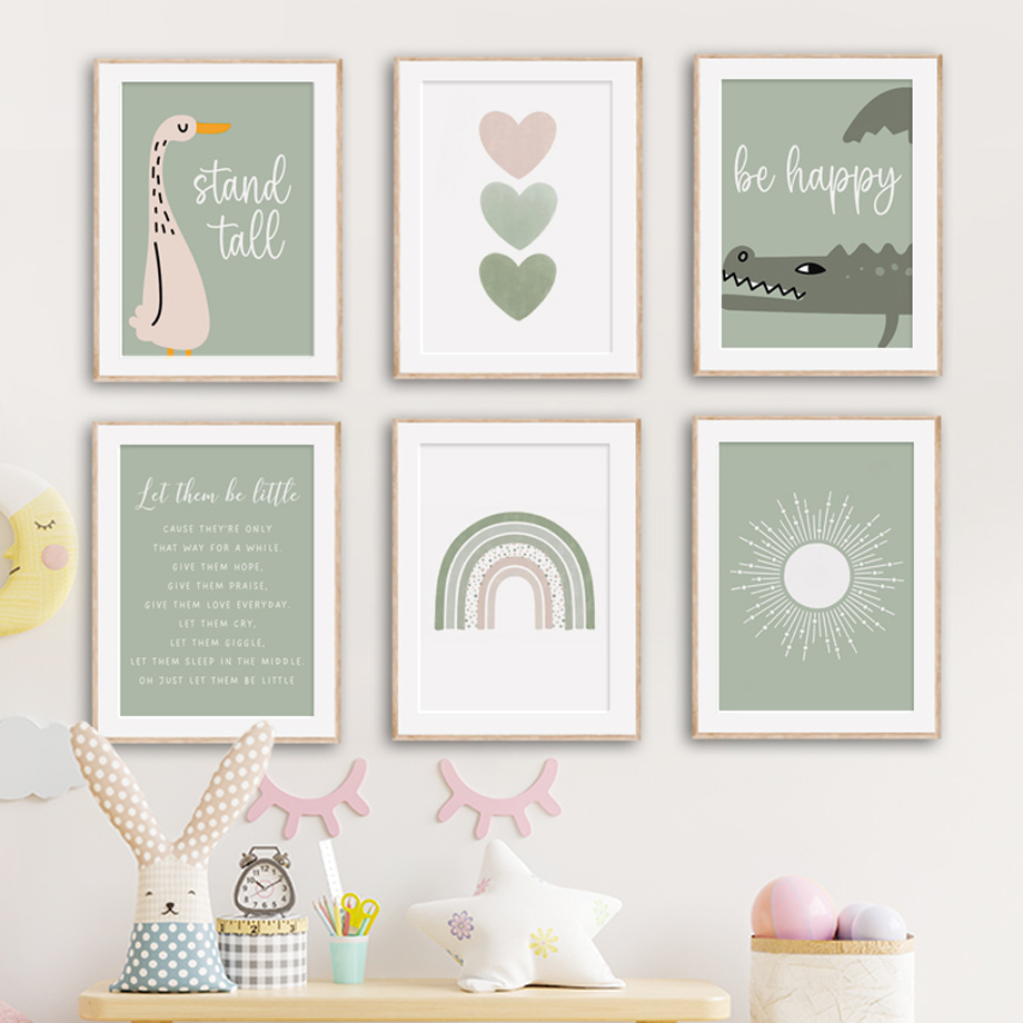 Wall Art Canvas Painting Nordi - Baby Nursery Green recensione e prezzo
