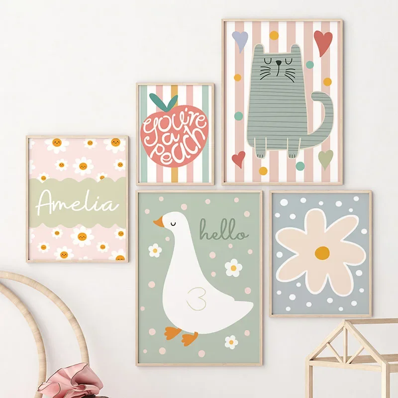 Cartoon Cat Duck Bird Apple Cu - Baby Nursery Pictures recensione e prezzo