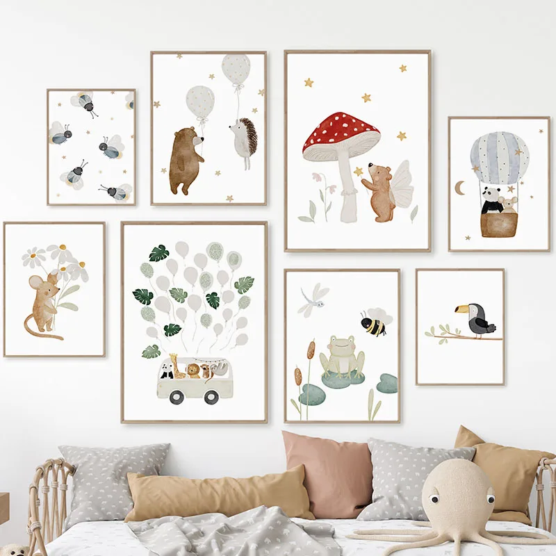 Boho Bear Hedgehog Panda Touca - Baby Nursery Pictures recensione e prezzo