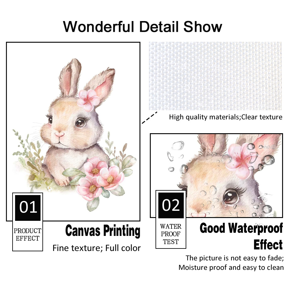Watercolor Bunny Nursery Wall  - Baby Girl Nursery Quotes recensione e prezzo