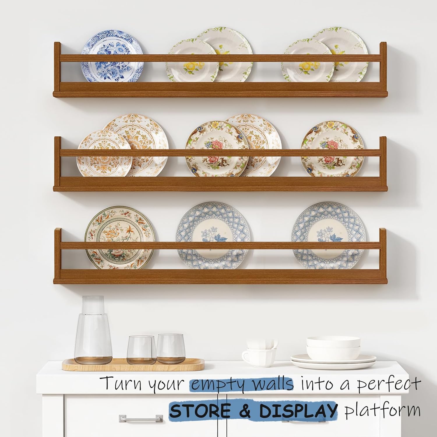 Dark Wood Wall Bookshelf For K - Baby Nursery Shelves recensione e prezzo