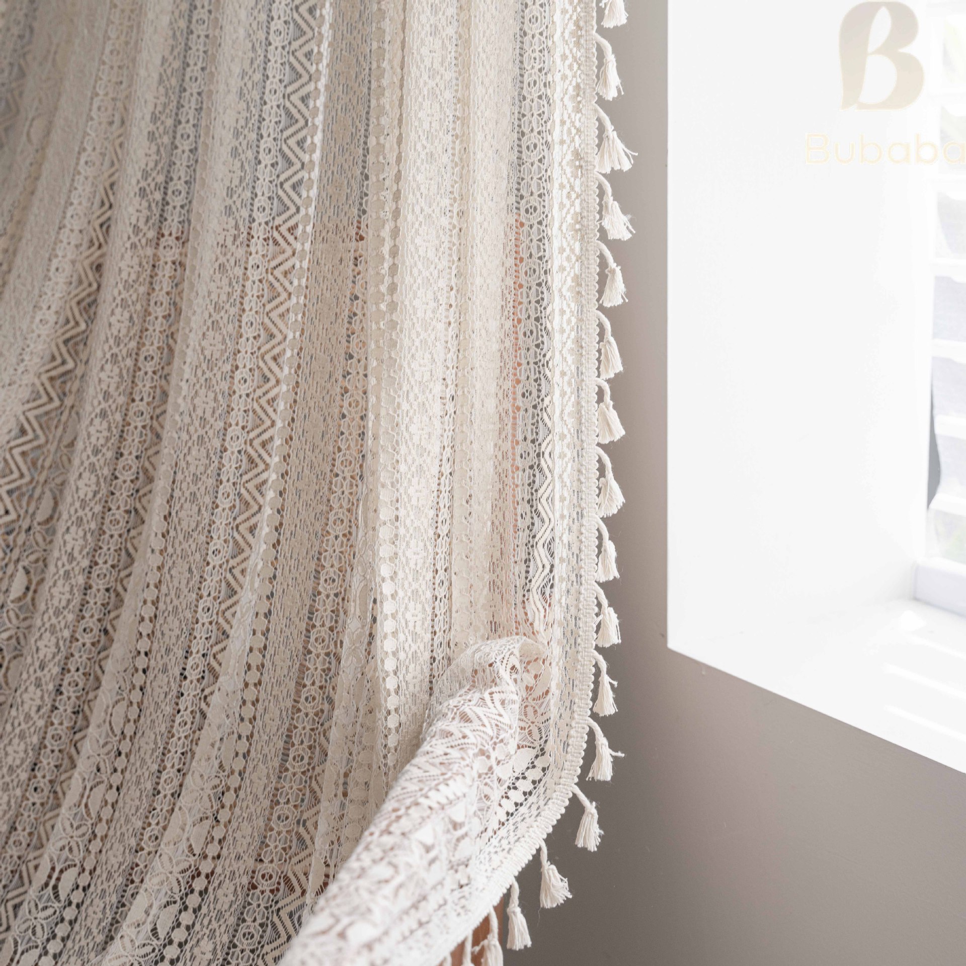 White Tulle Lace Tassels Curta - Baby Nursery Curtains recensione e prezzo