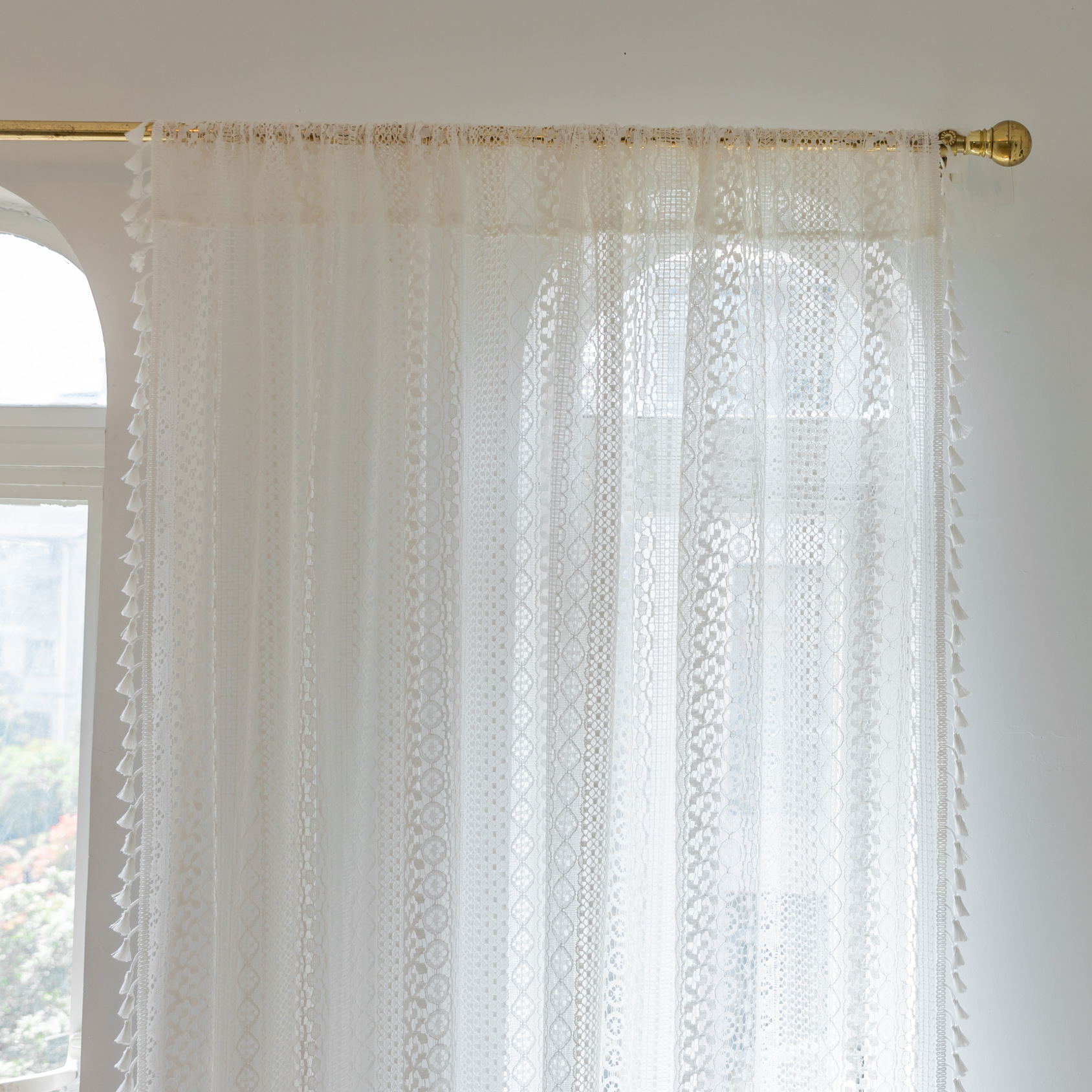 White Tulle Lace Tassels Curta - Baby Nursery Curtains recensione e prezzo