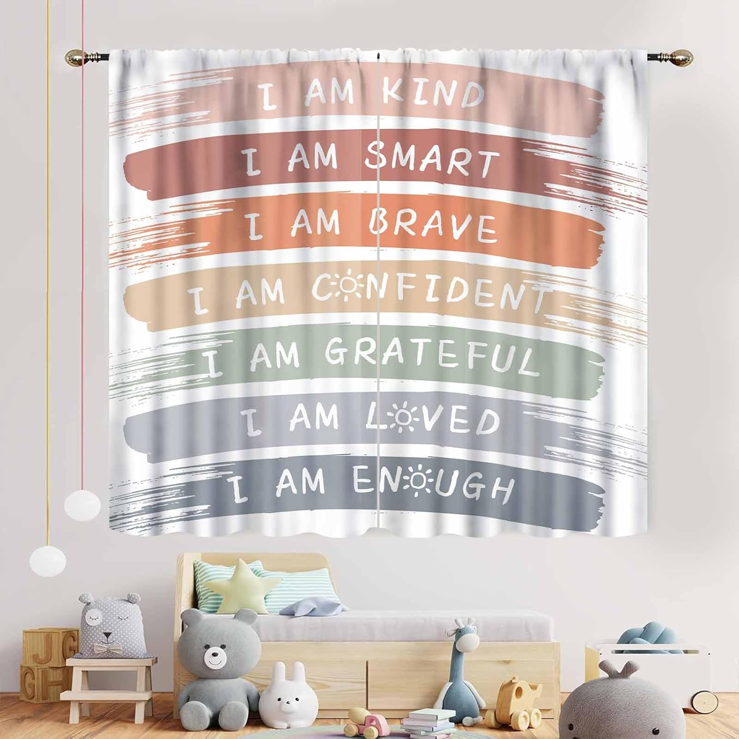 Rainbow Curtains for Classroom - Baby Girl Nursery Quotes recensione e prezzo