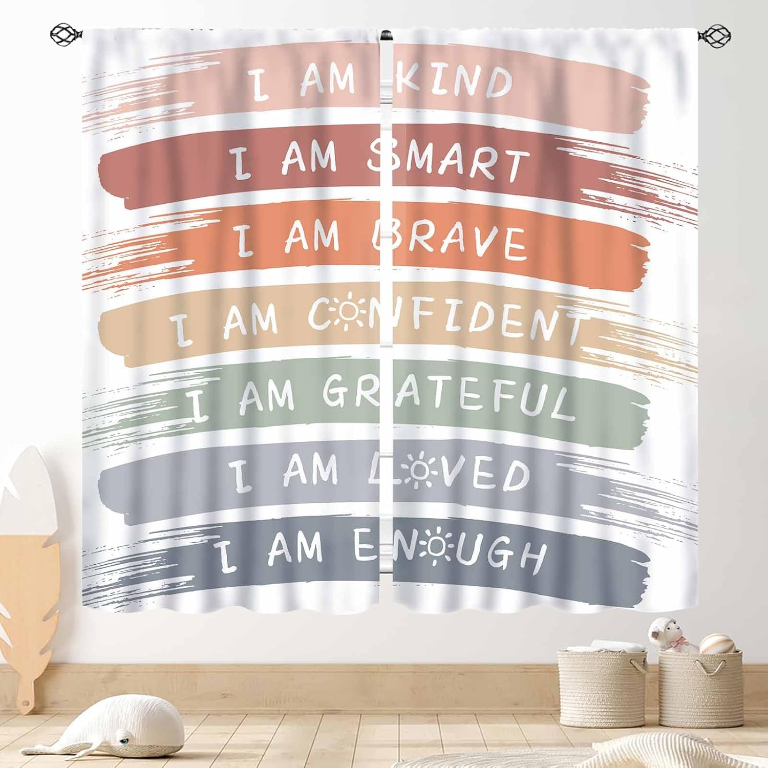 Rainbow Curtains for Classroom - Baby Girl Nursery Quotes recensione e prezzo