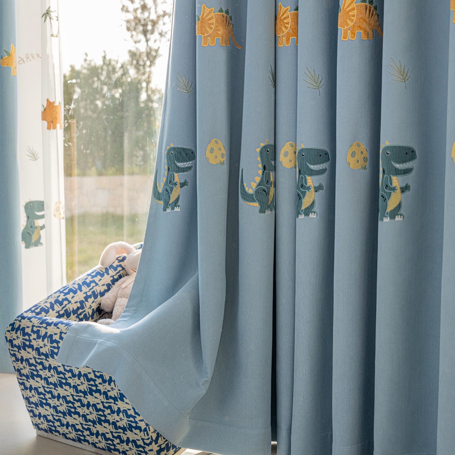 Blue Cartoon Dinosaur Kids Bla - Baby Nursery Curtains recensione e prezzo