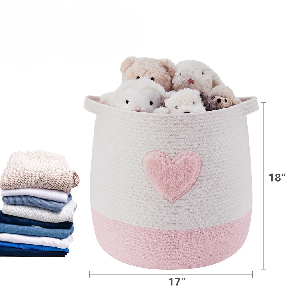 Pink Laundry Basket Hamper for - Baby Nursery Girl Room recensione e prezzo