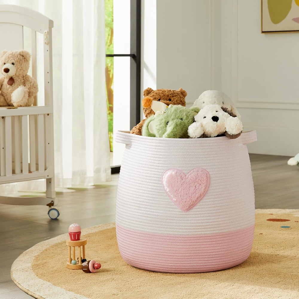 Pink Laundry Basket Hamper for - Baby Nursery Girl Room recensione e prezzo