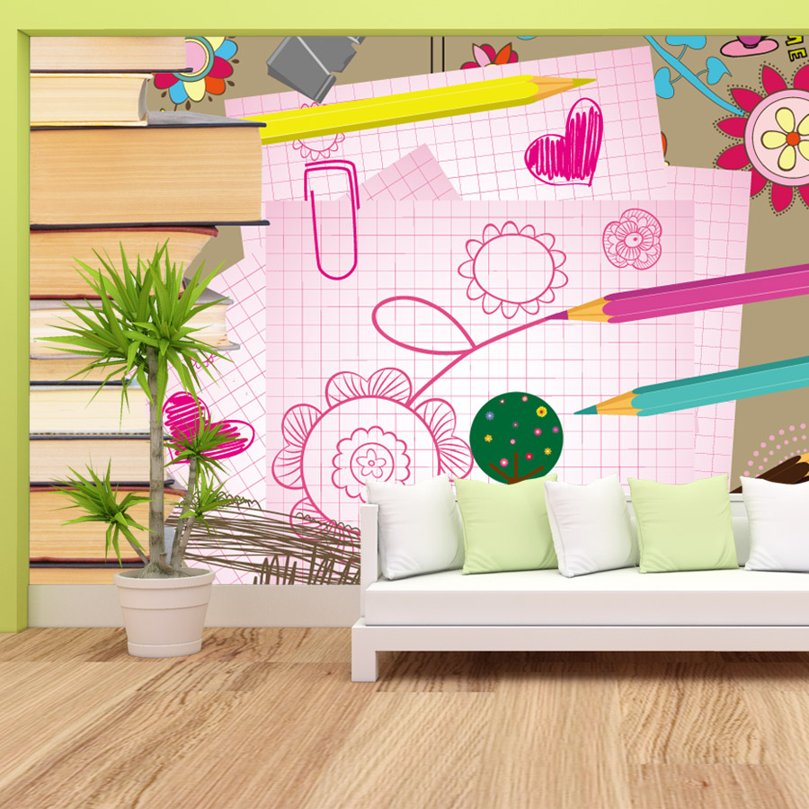 Cartoon Books Drawing Easy to  - Baby Nursery Peel And Stick Wallpaper recensione e prezzo