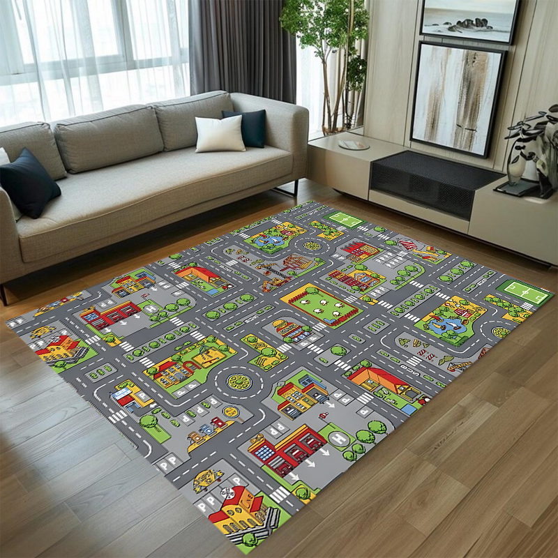 Cute Car Track Play Rug Green  - Baby Nursery Green recensione e prezzo