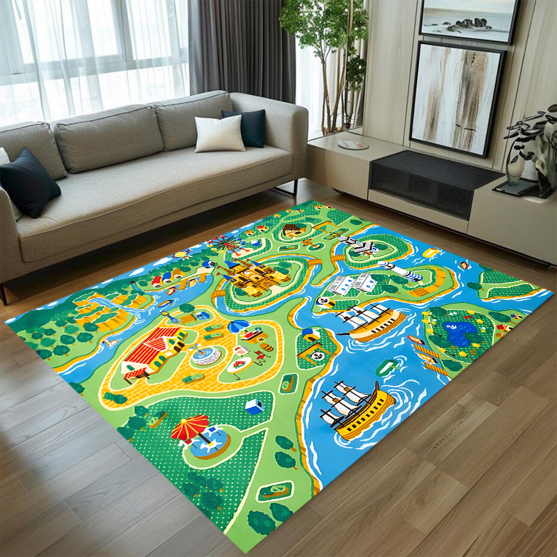 Cute Car Track Play Rug Green  - Baby Nursery Green recensione e prezzo