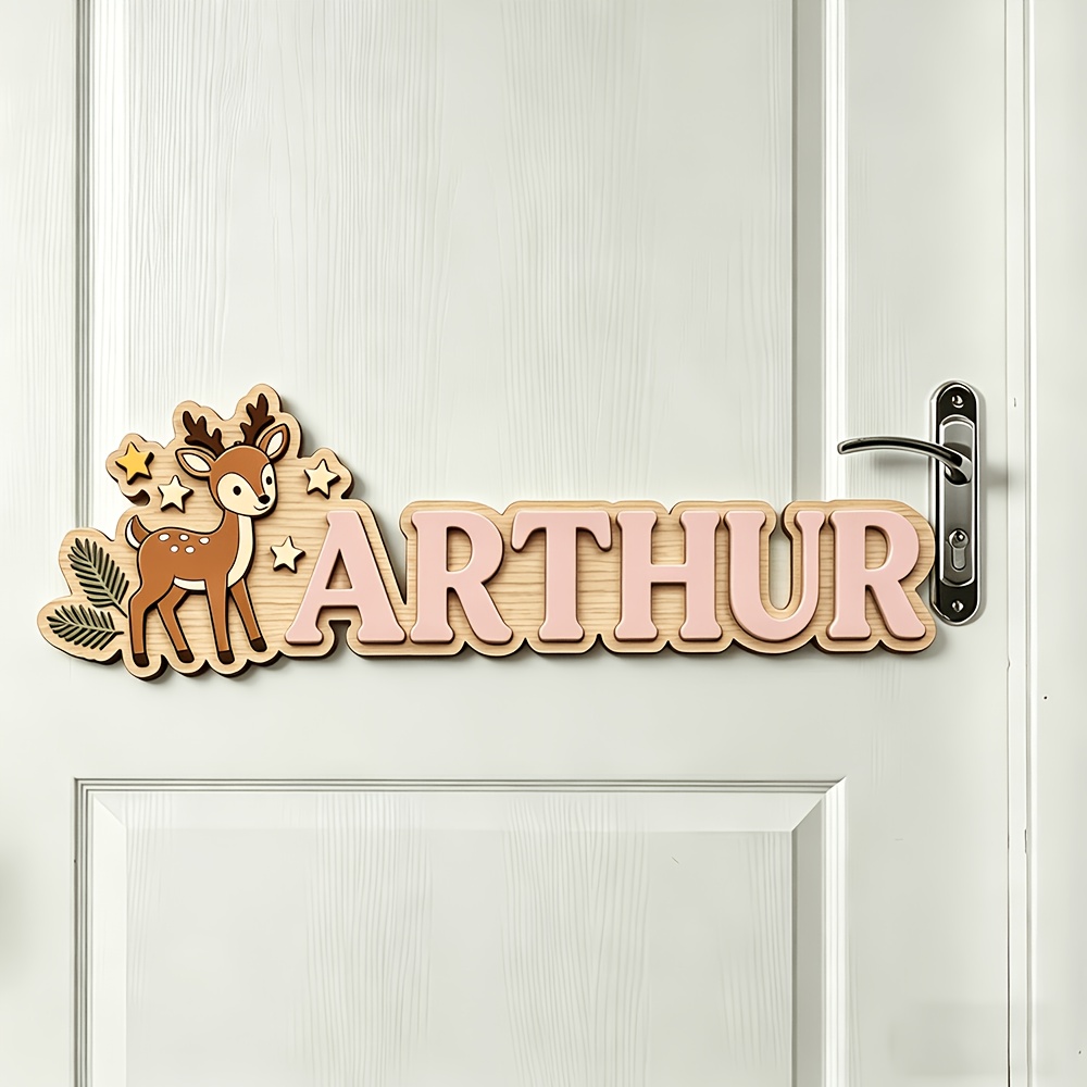 Custom Deer & Star Wooden Name - Baby Nursery Sign recensione e prezzo