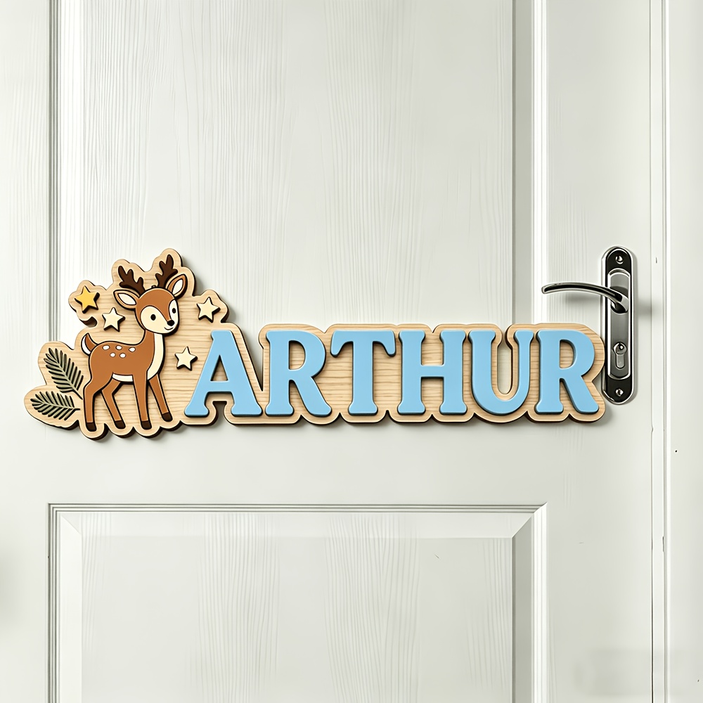 Custom Deer & Star Wooden Name - Baby Nursery Sign recensione e prezzo