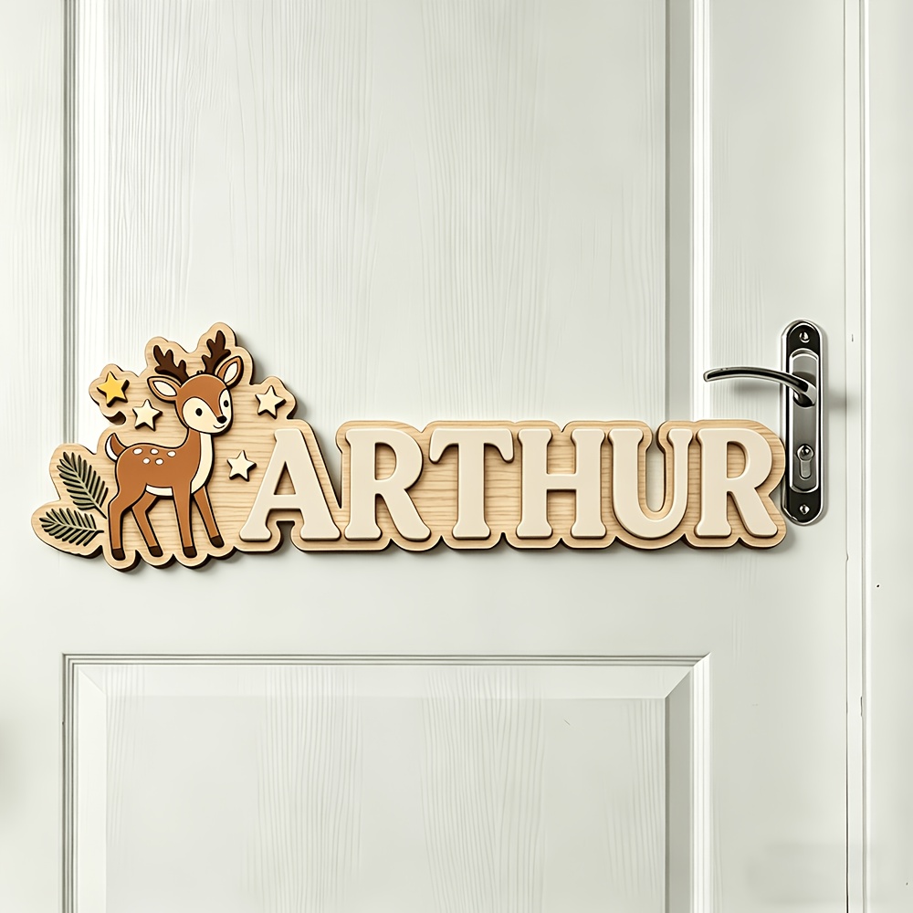 Custom Deer & Star Wooden Name - Baby Nursery Sign recensione e prezzo
