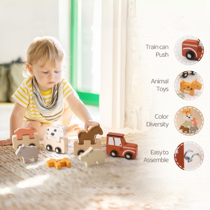 Colorful Wooden Push Train Toy - Baby Nursery Music recensione e prezzo