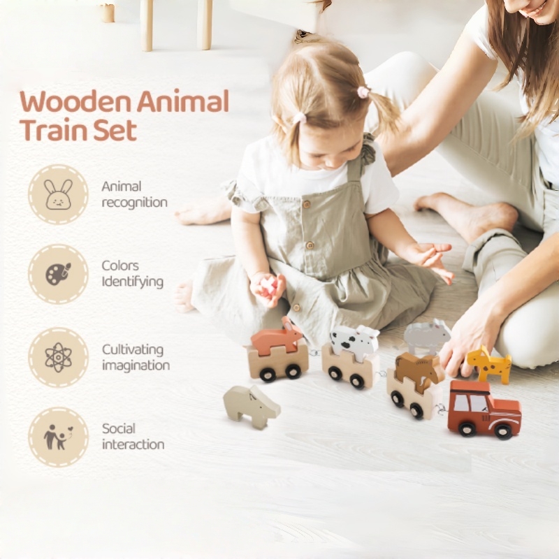 Colorful Wooden Push Train Toy - Baby Nursery Music recensione e prezzo