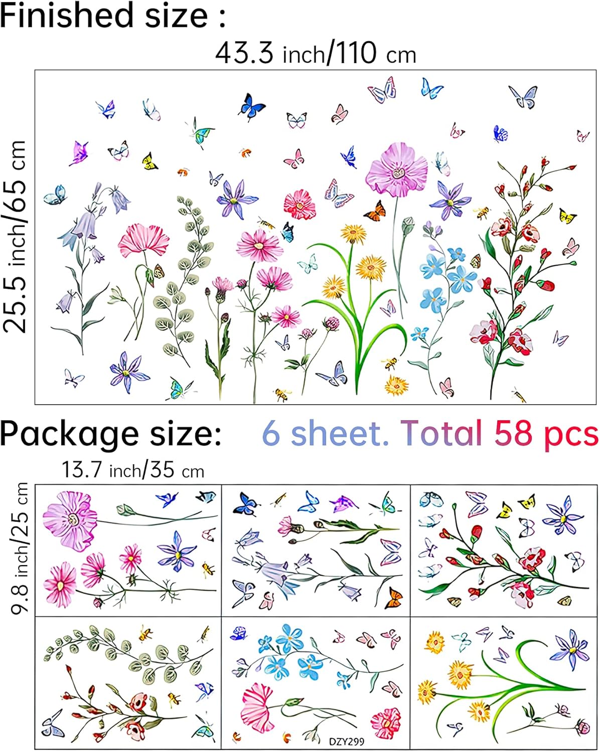 58 Pcs Colorful Flower Wall St - Baby Nursery Peel And Stick Wallpaper recensione e prezzo