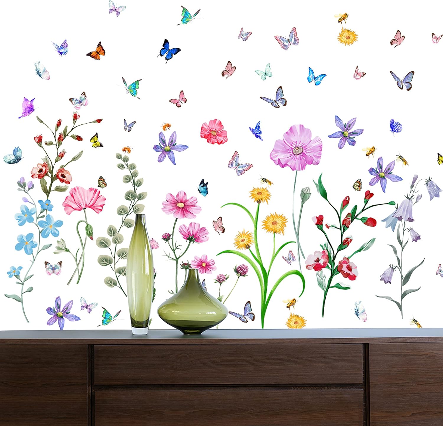 58 Pcs Colorful Flower Wall St - Baby Nursery Peel And Stick Wallpaper recensione e prezzo