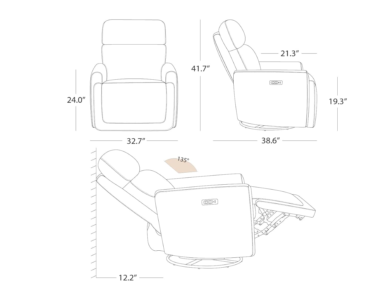 Power Recliner Swivel Glider N - Rocking Chair Nursery recensione e prezzo