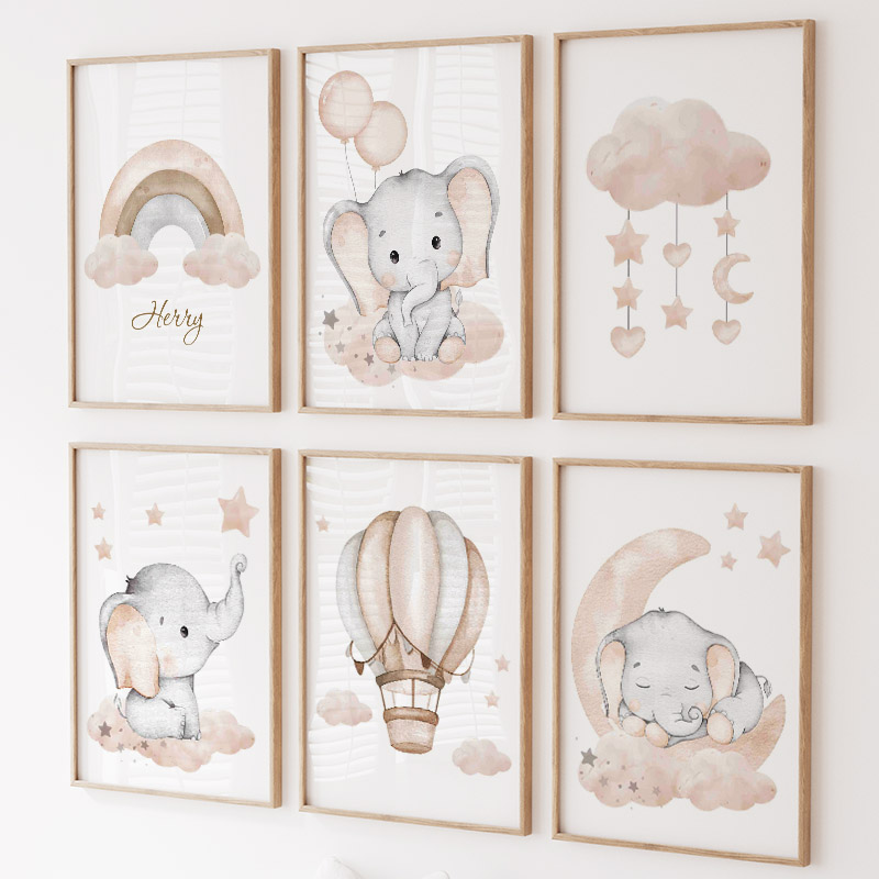 Cute Elephant Hot Balloon Moon - Baby Nursery Pictures recensione e prezzo