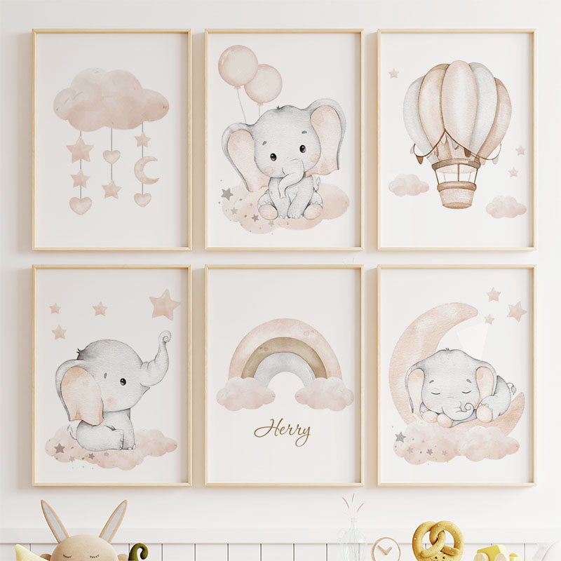 Cute Elephant Hot Balloon Moon - Baby Nursery Pictures recensione e prezzo