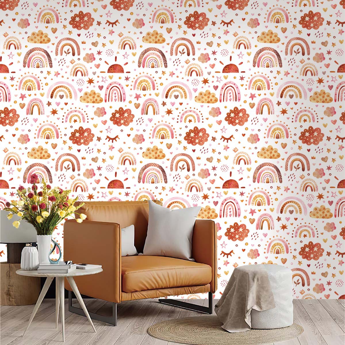Boho Rainbow Kids Stick and Pe - Baby Nursery Peel And Stick Wallpaper recensione e prezzo
