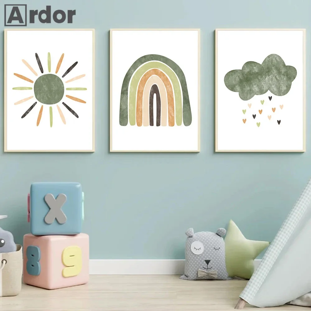 Star Cloud Moon Posters And Pr - Baby Nursery Green recensione e prezzo